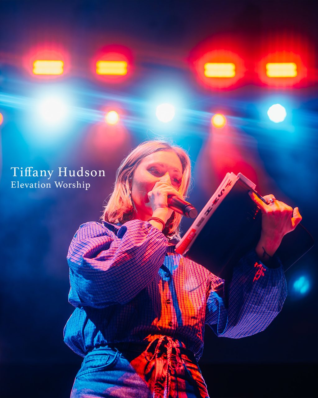 Tiffany Hudson on stage at Simon Skjodt Assembly Hall